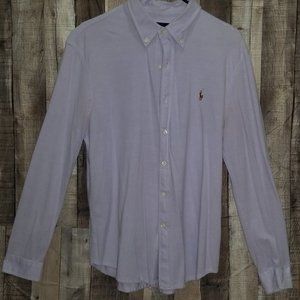 RALPH LAUREN PURPLE KNIT OXFORD SHIRT